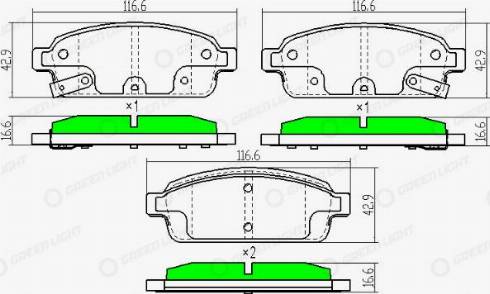 AutomotiveAdriado GLBP0075 - Bremžu uzliku kompl., Disku bremzes www.autospares.lv