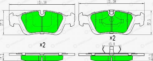 AutomotiveAdriado GLBP0196 - Brake Pad Set, disc brake www.autospares.lv