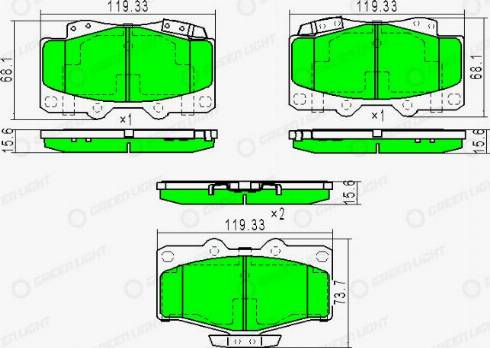 AutomotiveAdriado GLBP0198 - Bremžu uzliku kompl., Disku bremzes autospares.lv