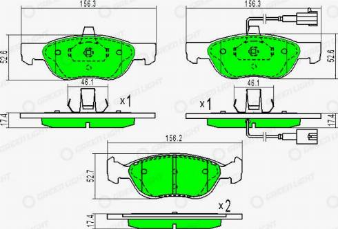 AutomotiveAdriado GLBP0157 - Bremžu uzliku kompl., Disku bremzes autospares.lv