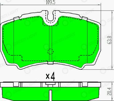 AutomotiveAdriado GLBP0165 - Brake Pad Set, disc brake www.autospares.lv