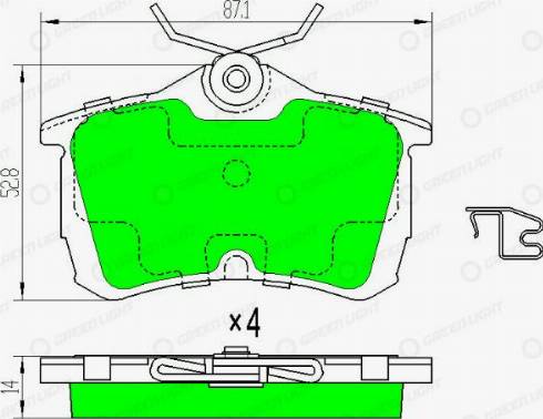 AutomotiveAdriado GLBP0166 - Brake Pad Set, disc brake www.autospares.lv