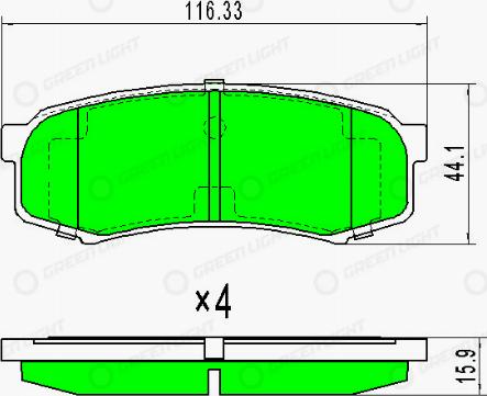 AutomotiveAdriado GLBP0161 - Brake Pad Set, disc brake www.autospares.lv