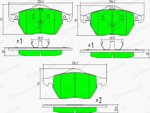 AutomotiveAdriado GLBP0188 - Тормозные колодки, дисковые, комплект www.autospares.lv