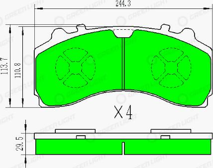 AutomotiveAdriado GLBP018HD - Brake Pad Set, disc brake www.autospares.lv