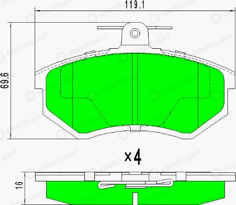 AutomotiveAdriado GLBP0124 - Brake Pad Set, disc brake www.autospares.lv