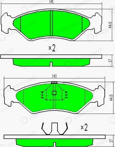 AutomotiveAdriado GLBP0175 - Тормозные колодки, дисковые, комплект www.autospares.lv