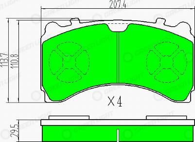 AutomotiveAdriado GLBP017HD - Brake Pad Set, disc brake www.autospares.lv