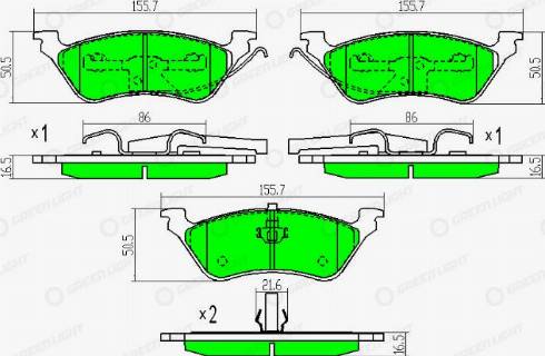 AutomotiveAdriado GLBP0345 - Bremžu uzliku kompl., Disku bremzes www.autospares.lv