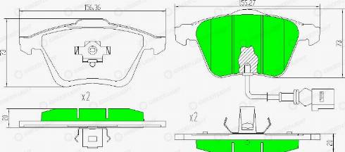 AutomotiveAdriado GLBP0343 - Тормозные колодки, дисковые, комплект www.autospares.lv