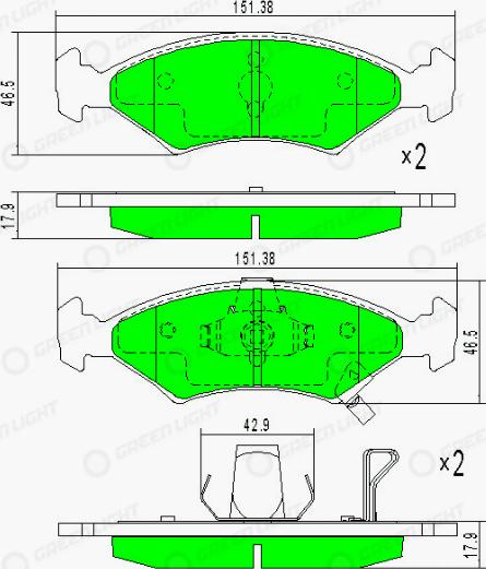 AutomotiveAdriado GLBP0351 - Тормозные колодки, дисковые, комплект www.autospares.lv