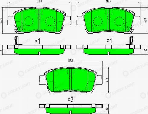 AutomotiveAdriado GLBP0300 - Brake Pad Set, disc brake www.autospares.lv