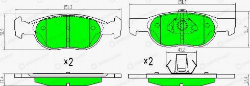 AutomotiveAdriado GLBP0311 - Тормозные колодки, дисковые, комплект www.autospares.lv