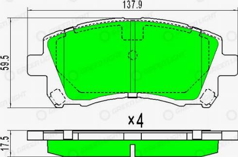 AutomotiveAdriado GLBP0328 - Brake Pad Set, disc brake www.autospares.lv