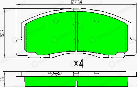 AutomotiveAdriado GLBP0373 - Brake Pad Set, disc brake www.autospares.lv