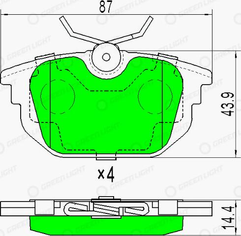 AutomotiveAdriado GLBP0293 - Brake Pad Set, disc brake www.autospares.lv