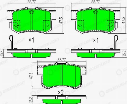 AutomotiveAdriado GLBP0245 - Brake Pad Set, disc brake www.autospares.lv