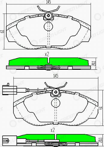 AutomotiveAdriado GLBP0269 - Brake Pad Set, disc brake www.autospares.lv