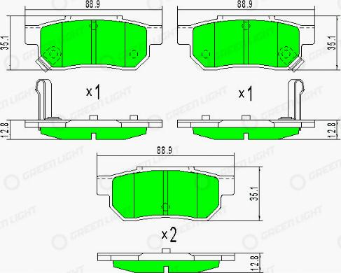 AutomotiveAdriado GLBP0283 - Тормозные колодки, дисковые, комплект www.autospares.lv