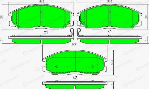 AutomotiveAdriado GLBP0228 - Brake Pad Set, disc brake www.autospares.lv