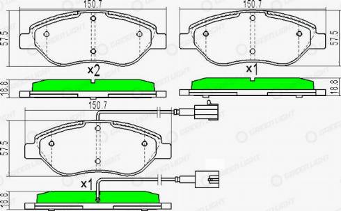 AutomotiveAdriado GLBP0279 - Bremžu uzliku kompl., Disku bremzes autospares.lv