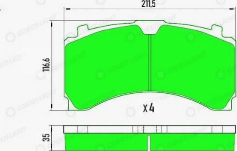 AutomotiveAdriado GLBP027HD - Brake Pad Set, disc brake www.autospares.lv