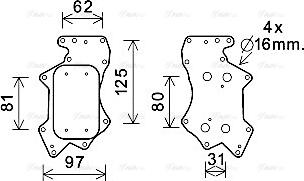 Ava Quality Cooling AI3403 - Масляный радиатор, двигательное масло www.autospares.lv