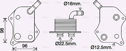 Ava Quality Cooling AI3414 - Eļļas radiators, Motoreļļa www.autospares.lv