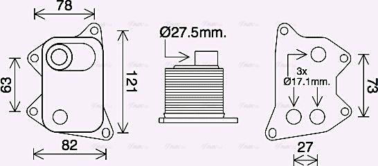 Ava Quality Cooling AI3420 - Oil Cooler, engine oil www.autospares.lv