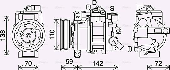 Ava Quality Cooling AIAK411 - Compressor, air conditioning www.autospares.lv