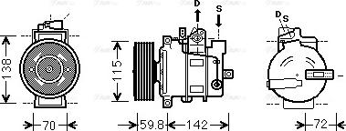 Ava Quality Cooling AIK343 - Kompresors, Gaisa kond. sistēma www.autospares.lv