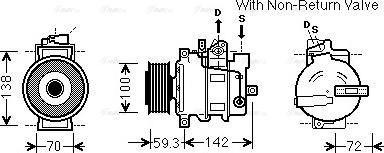 Ava Quality Cooling AIK334 - Kompresors, Gaisa kond. sistēma www.autospares.lv