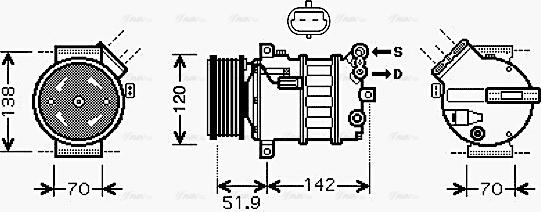 Ava Quality Cooling ALAK112 - Kompresors, Gaisa kond. sistēma www.autospares.lv