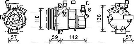 Ava Quality Cooling ALAK127 - Kompresors, Gaisa kond. sistēma www.autospares.lv