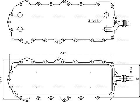 Ava Quality Cooling AU3352 - Eļļas radiators, Motoreļļa www.autospares.lv