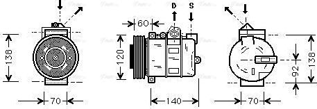 Ava Quality Cooling AUAK050 - Kompresors, Gaisa kond. sistēma www.autospares.lv