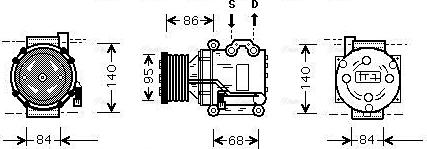 Ava Quality Cooling AUAK157 - Compressor, air conditioning www.autospares.lv