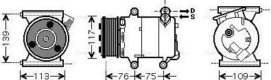 Ava Quality Cooling AUAK185 - Kompresors, Gaisa kond. sistēma www.autospares.lv