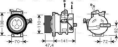 Ava Quality Cooling AUAK188 - Compressor, air conditioning www.autospares.lv