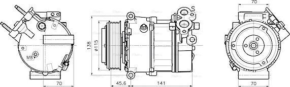 Ava Quality Cooling AUAK354 - Kompresors, Gaisa kond. sistēma www.autospares.lv