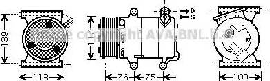 Ava Quality Cooling AU K185 - Kompresors, Gaisa kond. sistēma www.autospares.lv