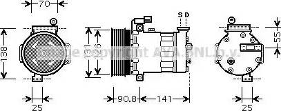 Ava Quality Cooling AU K172 - Kompresors, Gaisa kond. sistēma www.autospares.lv