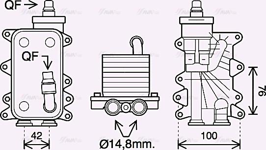 Ava Quality Cooling BW3560H - Eļļas radiators, Automātiskā pārnesumkārba www.autospares.lv