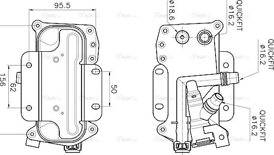 Ava Quality Cooling BW3626 - Eļļas radiators, Automātiskā pārnesumkārba www.autospares.lv