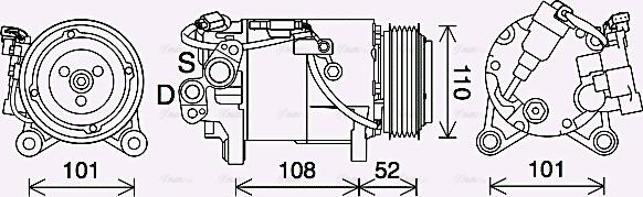 Ava Quality Cooling BWAK567 - Kompresors, Gaisa kond. sistēma www.autospares.lv