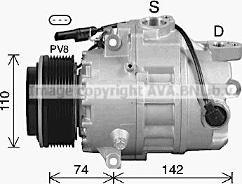 Ava Quality Cooling BWK619 - Компрессор кондиционера www.autospares.lv