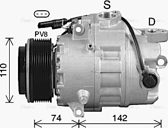 Ava Quality Cooling BWAK619 - Компрессор кондиционера www.autospares.lv