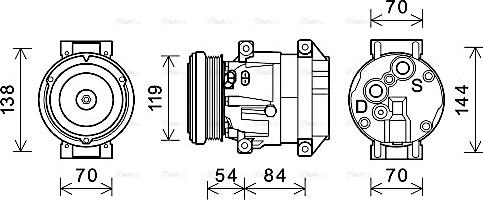 Ava Quality Cooling CTAK055 - Kompresors, Gaisa kond. sistēma autospares.lv