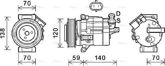 Ava Quality Cooling CTK065 - Kompresors, Gaisa kond. sistēma autospares.lv