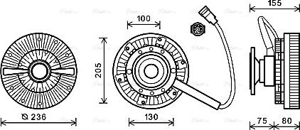 Ava Quality Cooling DFC046 - Sajūgs, Radiatora ventilators www.autospares.lv